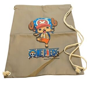 Onepiece Kids Drawstring Bag - Tan and Blue